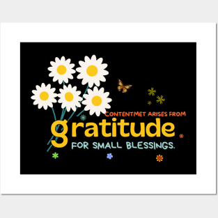 Contentment arises from gratitude for small blessings. Posters and Art